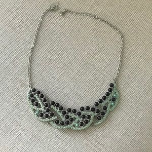 Teal and navy collar necklace.